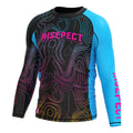 Dynamic Lines Pattern Men's Rash Guard - High-Performance Sportswear Ideal for MMA BJJ Surfing and Workout