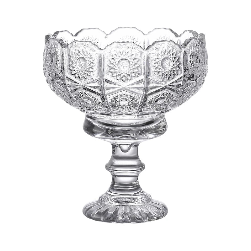 Machine Pressed Flower Shape Clear Milkshake Ice Cream Glass Cup for Dessert Ice Cream Bowl Latte Salad Glass Bowl