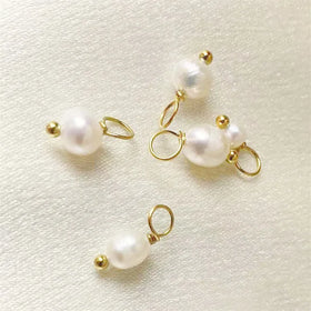 SP Wholesale Stainless Steel Baroque Pearl Charms Freshwater Pearl Pendant Accessories DIY Jewelry Making Charms