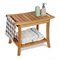 Bamboo Shower Bench Bathroom Waterproof Stool for SPA MegaBDM