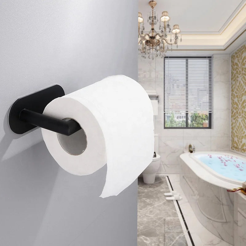 Modern Design Self-Adhesive Durable Stainless Steel Paper Towel Rack Factory Creative Kitchen Bathroom Roll Paper Holder Toilet