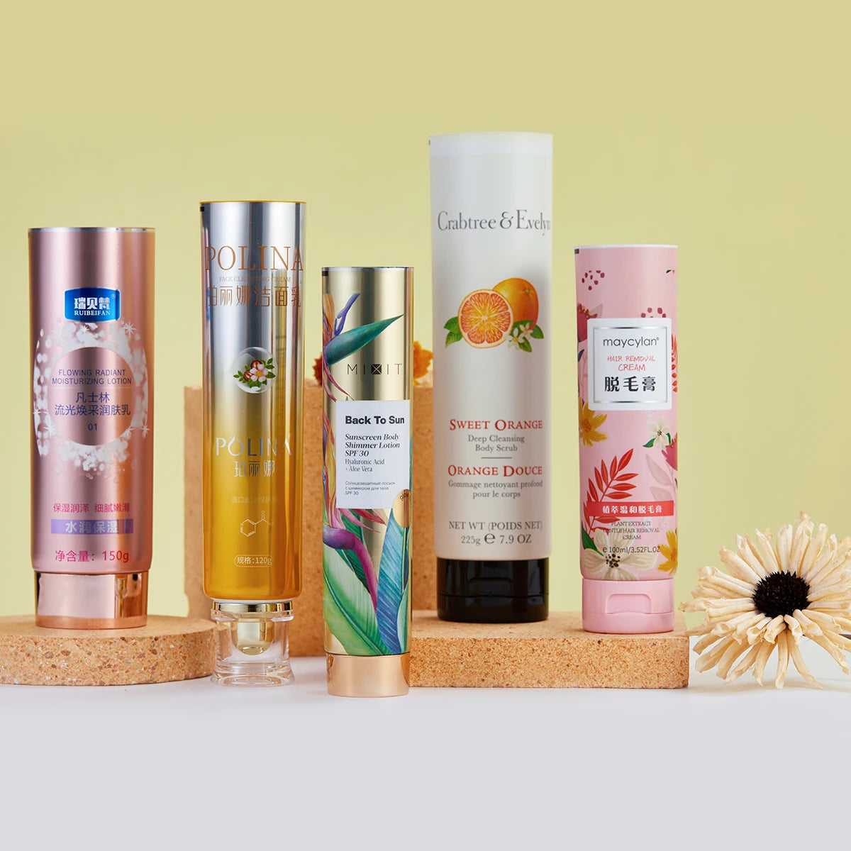Soft Touch Cosmetic Lotion Squeeze Tube Screen Printing Plastic Hand Cream 100ml 100g Plastic Packaging Tubes