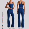 SHINBENE Hi Cloud Top Quality Plain Workout Gym Sets 2Pcs High Waist Yoga Flare Pants Set
