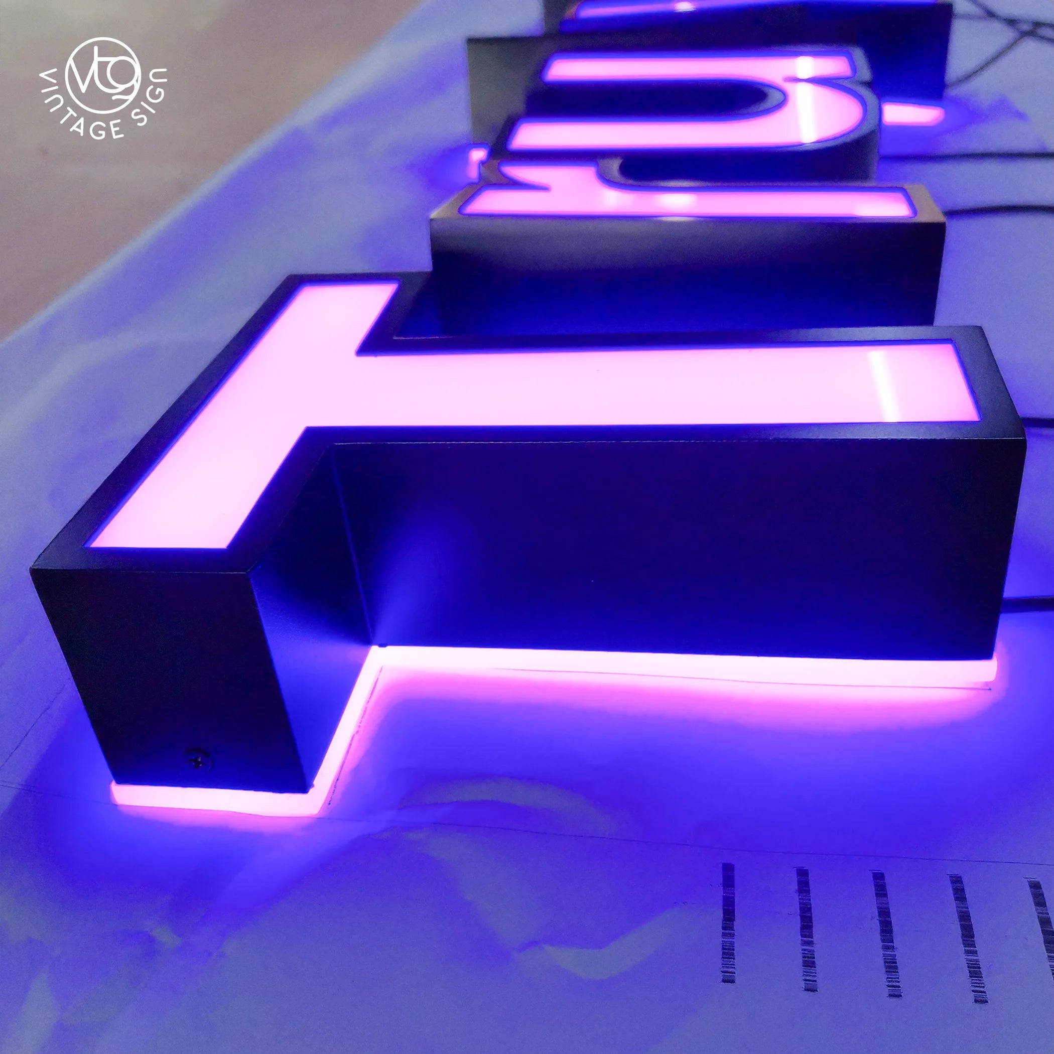 Front Lit Customized up Front-lit Store Logo Name Design Board 3d Frontlit Letters Sign Frameless Led Light Panel