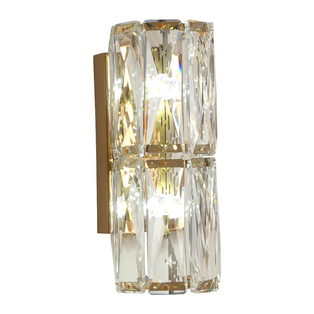 Factory Direct Price Cylindrical Stainless Steel Crystal Led Wall Lamp with G4 Sockets for Hotel Lounge Apartment Corridor