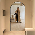 Modern Full Length Arched Wall Mirror with Aluminium Alloy Frame and Decorative Glass Customized Size SHUERMEI Brand