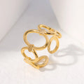 Wholesales Chain Stainless Steel Ring Fashion Metal Adjustable Rings Jewelry Exaggerated Personality Ring