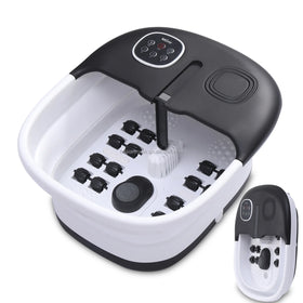 Collapsible Footbath Foot Spa Hot Water Bubble Massager Remote Control Adjustable Temperature 4.5-6L Capacity Timer Function