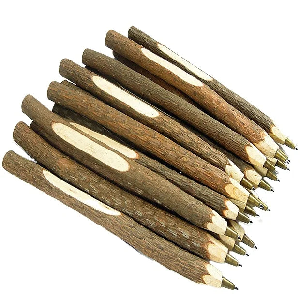 Different Size Original Pine Bark Pen Craft Ball Point Pen Can Replace the Refill or Pencil Lead Pine Branch Pens