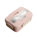 Multifunctional Wheat Straw Lunch Box with Tableware Bpa Free Lunch Box with Phone Holder