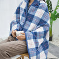 Factory Supply Comfortable Super Soft Flannel Sherpa Fleece Knitted Endless Shawl Blankets