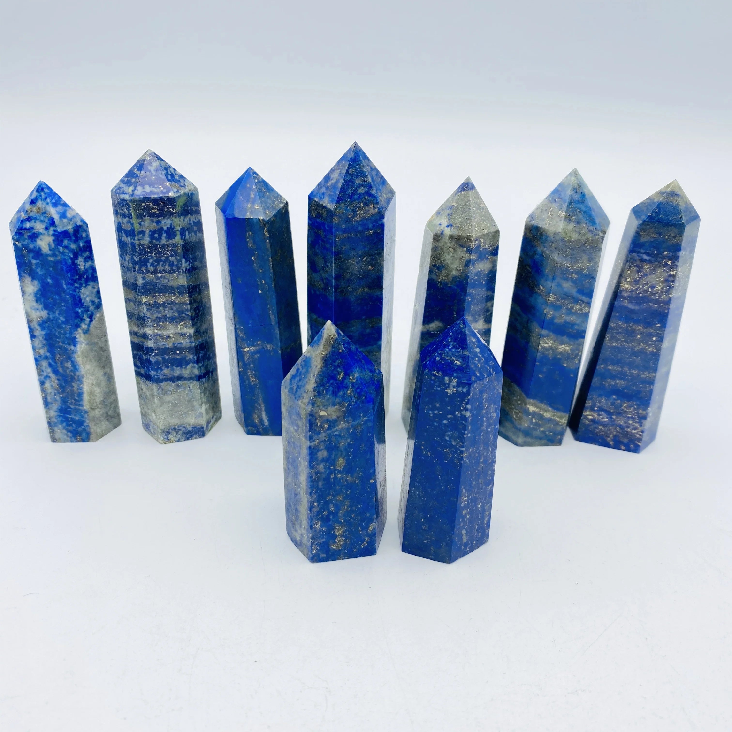Natural Crystal Point Wand Lapis Lazuli Tower for Decoration