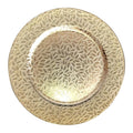 13 Inch Luxury Elegant Custom Rose Gold Reef Wedding Decor Plastic Charger Plates for Event