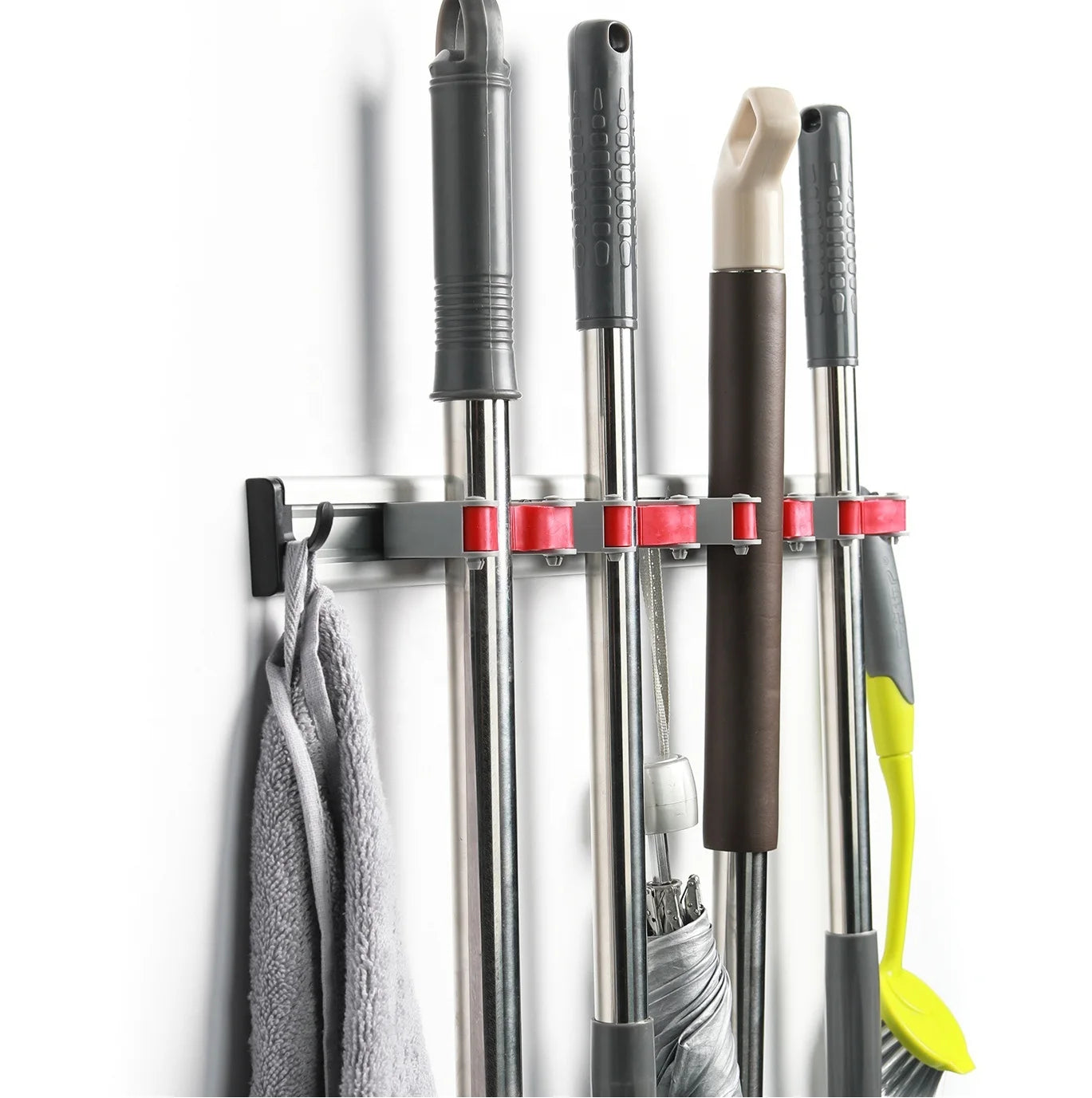 Storage Rack Wall Mounted Garage Garden Kitchen Home Cleaning Storage Tools Broom Mop Holder
