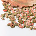 HZ Free Sample Charm Bracelet Necklace Unakite Jade Magatama Pendant