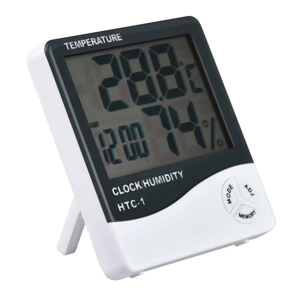 HTC-1 Digital LCD Thermometer Hygrometer Temperature Humidity Clock