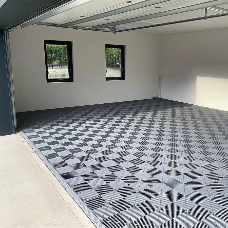 Rigid Modular Colorful Interlocking Garage Floor Tiles Industrial Plastic Garage Flooring Mats for Car Detailing Shop Workshop
