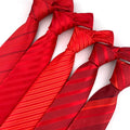 Factory Manufactured Ready to Ship Mens Polyester Luxury Design Neck Ties Rose Red