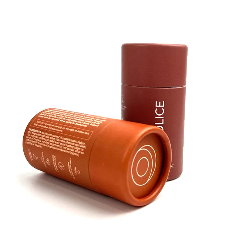 Biodegradable Recyclable Customizable Cardboard Push Paper Tube Deodorant Lip Balm Cosmetics Craft Vanishing Stamping Full Color