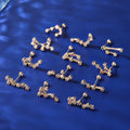 New Stainless Steel Gold Plated Ear Piercing Jewelry Colorful Zircon Asymmetric Star Zodiac Conch Helix Cartilage Earrings