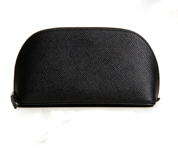 Factory Custom Luxury Black Saffiano PU Durable Fashion Travel Cosmetic Bag with Polyester Lining and Custom Zipper for Ladies