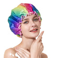New Arrive Women Shower Cover Hat Double Layer Supplies Waterproof Thick Bathroom Accessories Cap Hair