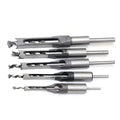 HSS Square Hole Woodworking Mortising Chisel Adapter Drill Bit with Round Shank for Manual/Power Use