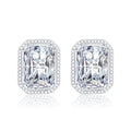 Wholesale Vintage Copper Frame Small 925 Sterling Silver Pin Baguette Diamond Zircon Stud Earring Women Earrings Jewelry