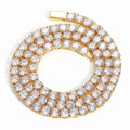 NUOYA 4mm Women's Gold Bling Tennis Chain Necklace Iced Out Hip Hop Diamond Necklace Fashion Jewelry