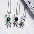 2023 Retro Trendy Titanium Stainless Steel Necklace for Men Hip Hop Rabbit Pendant Necklace Costume Jewelry