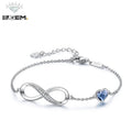 Factory Infinity Heart Symbol Bracelet R.GEM. Women's Summer S925 Sterling Silver Crystal Adjustable Bangles for Gift