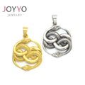 Never Ending Love Personality Double Snake Entangling Couple Necklace Pendant in 316L Stainless Steel