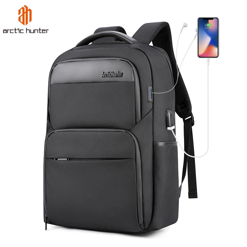 Arctic Hunter Unisex Waterproof USB Charger Laptop Backpack with Anti-Theft Pocket 23L Capacity for Business & Travel