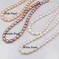 3A 5-6mm Rice Shape Pearl String Natural Freshwater Drop Pearl Beads Strand for Necklace Making