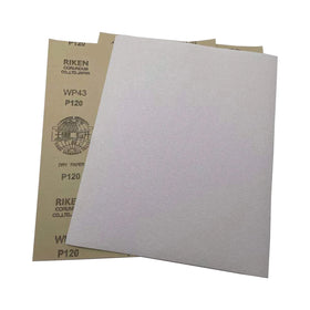 RIKEN WP43 White Coated Wet Dry 1mm Thick Abrasive Sand Paper Sheet Medium Hardness Rectangle for Hand Polishing Sanding OEM