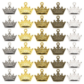 Tiara Princess Crown King Charms Tiny Crown Bulk Princess Dangle Charms for Jewelry Making Charms DIY Earrings Bracelet
