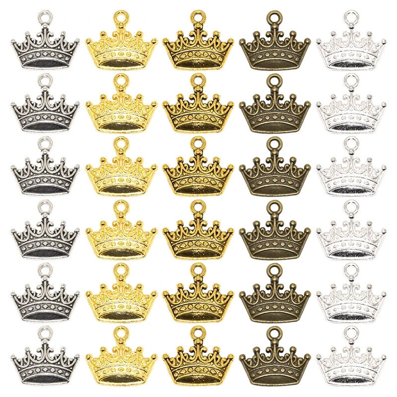 Tiara Princess Crown King Charms Tiny Crown Bulk Princess Dangle Charms for Jewelry Making Charms DIY Earrings Bracelet