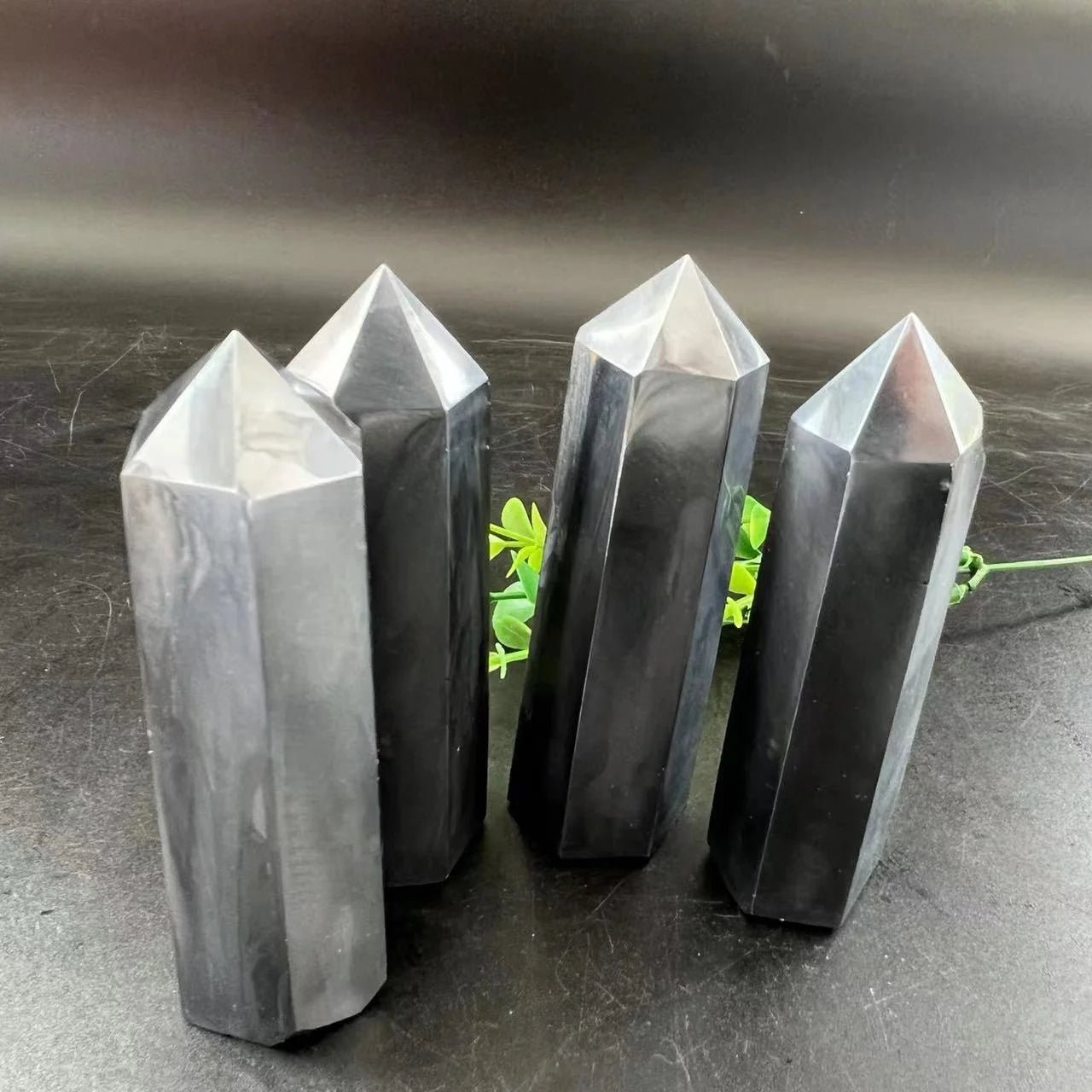 Wholesale Bulk Hematite Point Wand Natural Crystal Quartz Tower Spiritual Healing Technique Polished for Sale