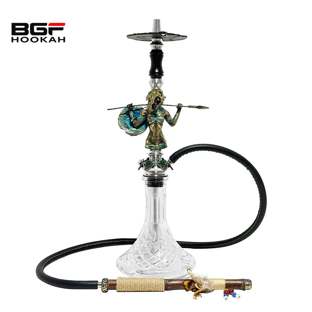 Unique Design 67CM Maklaud Bravie Alonny Hookah Stainless Steel Russian Hookah Shisha Set with Crystal Flask
