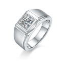 Wholesale Romantic Style Moissanite Ring Men's S925 Sterling Silver 1ct Moissanite Diamond Wedding Ring