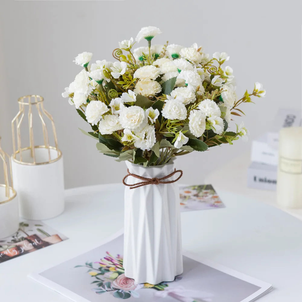 Carnation Decorative Artificial Flowers Home Decor Flower Pot for Decorations for Mother's Day