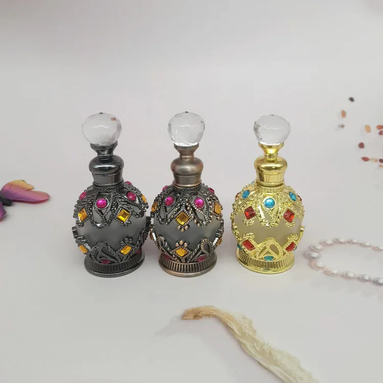 Creative New 15ml High-end Round Perfume Bottle Middle East Dubai Special Luxury Glass Crystal Essential Oil Bottle