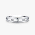 Ailmay 925 Sterling Silver Simple Double Layer Finger Ring for Women Brilliant CZ Geometric Rings Fine Trendy Jewelry Gift