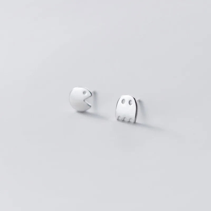 Women Cute Earings Small Little Monster Shape 925 Sterling Silver Stud Earrings Fashion Jewelry