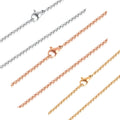 Wholesale Jewelry Stainless Steel Rolo Chain Necklace Men Women Round Link Necklace Chains Gold Silver Rose Gold 16-36 Inches