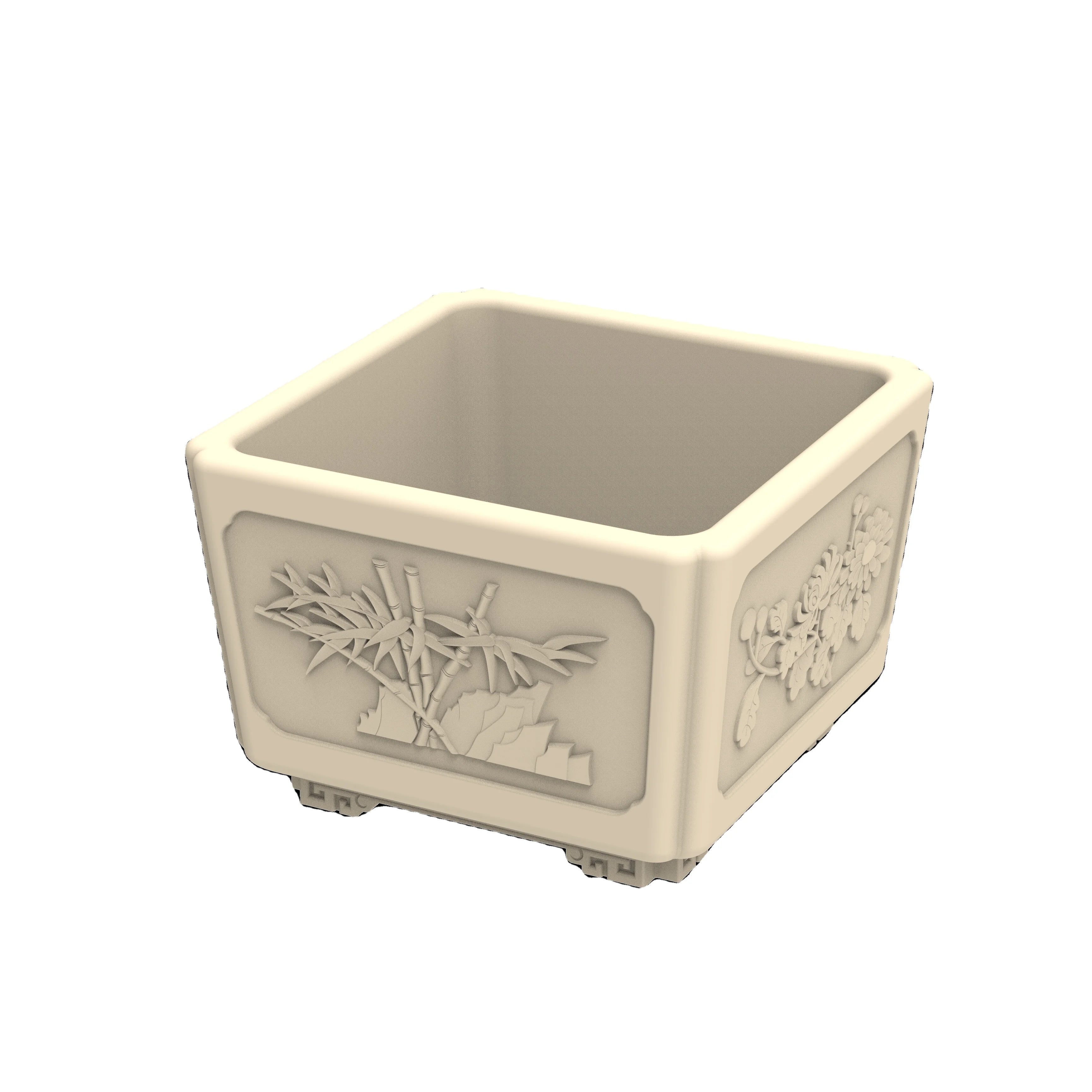 New Design square Precast Garden Decorative Concrete Large Planter Flower Pot Plastic Molds for Sale