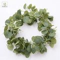China Wholesale 2M Artificial Silk Flower Eucalyptus Garland Leaves Vine Hanging Greenery Wedding Backdrop Party Decoration
