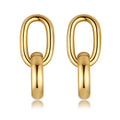 New Fashion Jewelry Wholesaler Stainless Steel 18K Gold Plated Geometric Earrings for Women