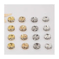 14K Gold-plated and Diamond-set Copper Fittings Handmade Necklace Spacer Bead Assembly Simple Round Wheel Jewelry Findings
