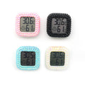 Luxury Beauty Eyelash Salon Accessories Diamond Rhinestone Mini Digital Hygrometer Thermometer for Eyelash Extension